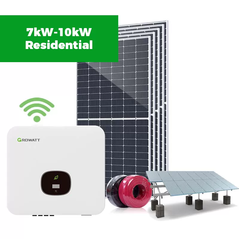 Singfo Solar Residential 7kW-10kW On Grid Solar Power System Kit for Home